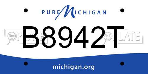 B8942T Michigan License Plate