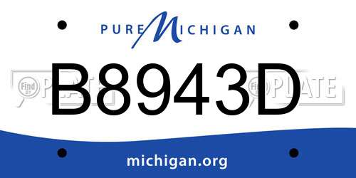 B8943D Michigan License Plate