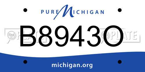 B8943O Michigan License Plate