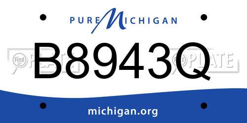 B8943Q Michigan License Plate