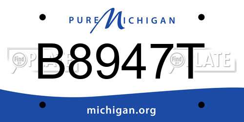 B8947T Michigan License Plate