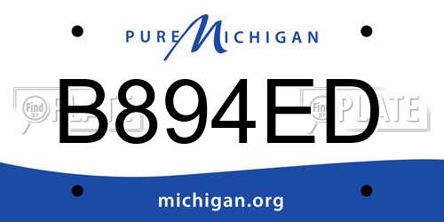 B894ED Michigan License Plate