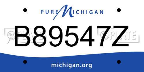 B89547Z Michigan License Plate
