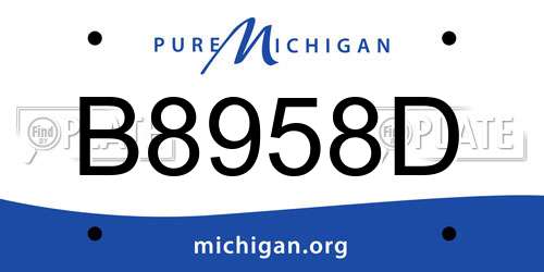 B8958D Michigan License Plate