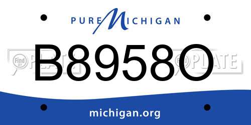 B8958O Michigan License Plate