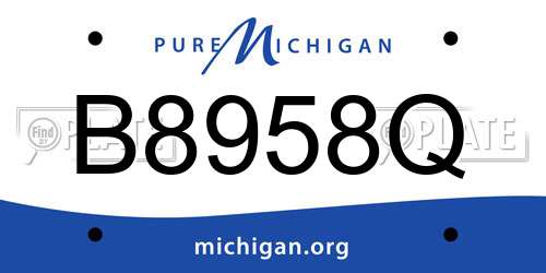 B8958Q Michigan License Plate