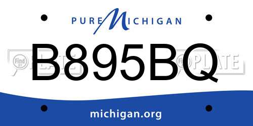 B895BQ Michigan License Plate