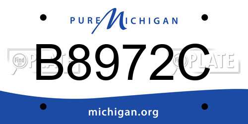 B8972C Michigan License Plate