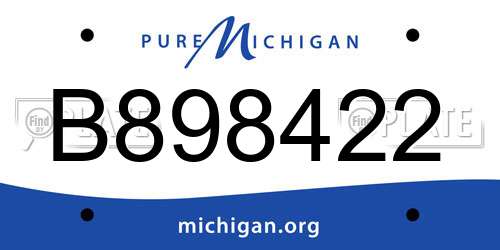 B898422 Michigan License Plate