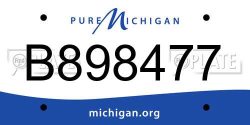 B898477 Michigan License Plate