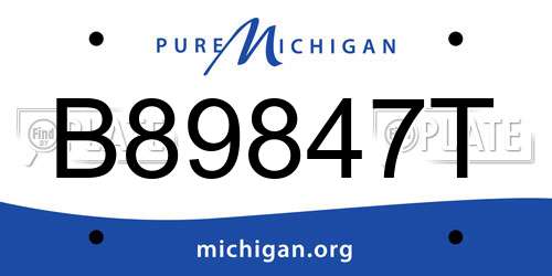 B89847T Michigan License Plate