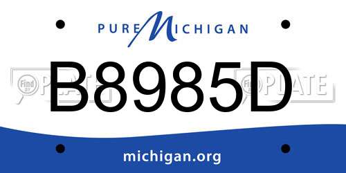 B8985D Michigan License Plate