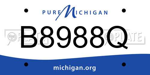 B8988Q Michigan License Plate