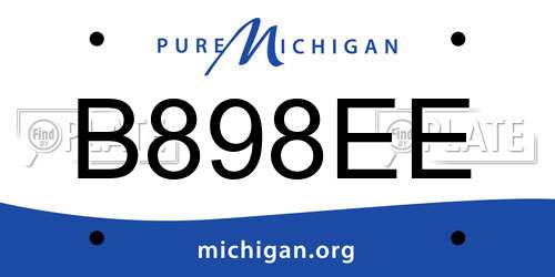 B898EE Michigan License Plate