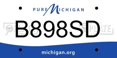 B898SD Michigan License Plate