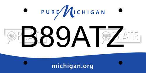 B89ATZ Michigan License Plate