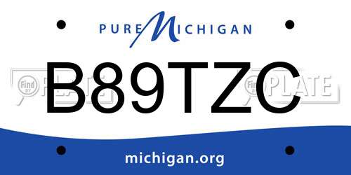B89TZC Michigan License Plate