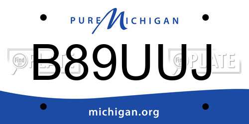 B89UUJ Michigan License Plate