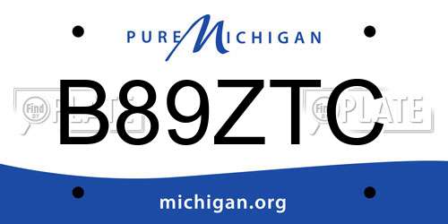 B89ZTC Michigan License Plate