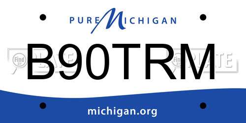 B90TRM Michigan License Plate