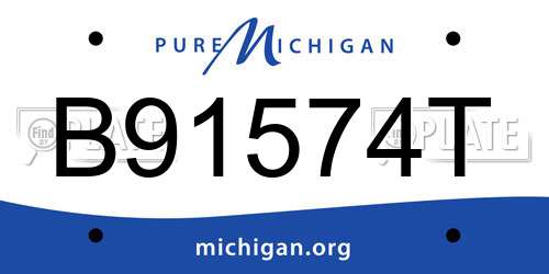 B91574T Michigan License Plate