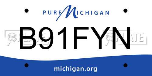 B91FYN Michigan License Plate