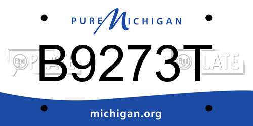 B9273T Michigan License Plate