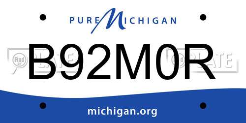 B92M0R Michigan License Plate