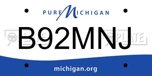 B92MNJ Michigan License Plate