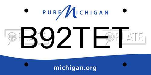 B92TET Michigan License Plate
