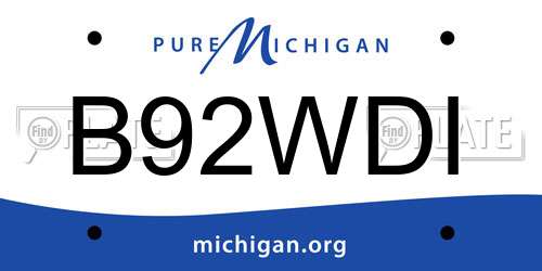 B92WDI Michigan License Plate