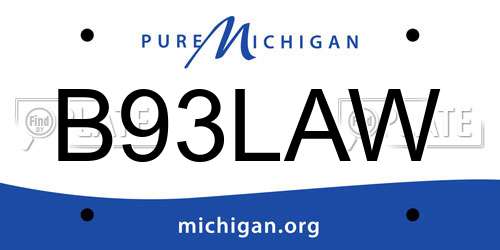 B93LAW Michigan License Plate