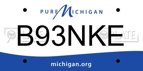 B93NKE Michigan License Plate