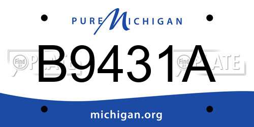 B9431A Michigan License Plate