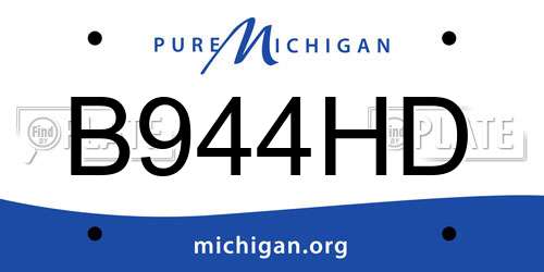 B944HD Michigan License Plate