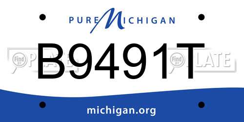 B9491T Michigan License Plate
