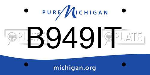 B949IT Michigan License Plate