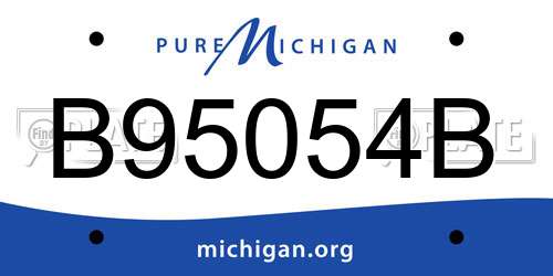 B95054B Michigan License Plate