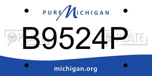 B9524P Michigan License Plate