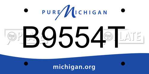 B9554T Michigan License Plate