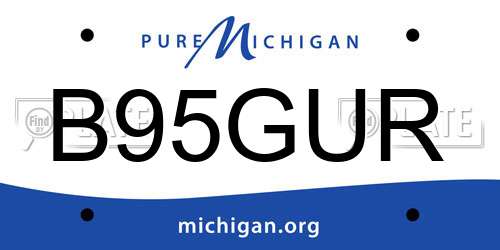 B95GUR Michigan License Plate