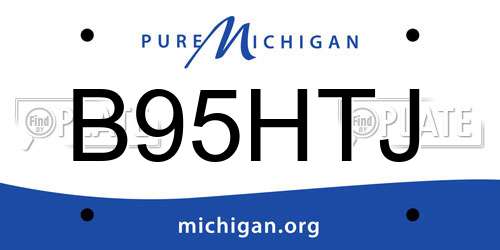 B95HTJ Michigan License Plate