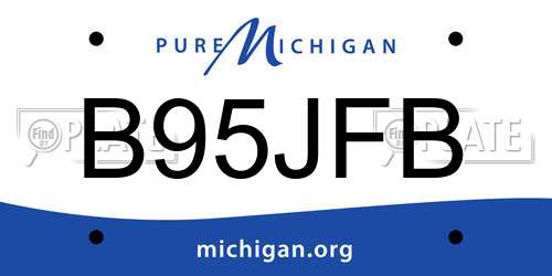 B95JFB Michigan License Plate