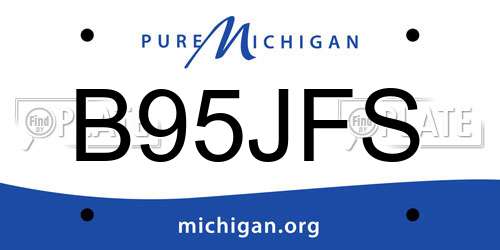 B95JFS Michigan License Plate