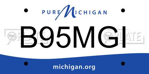 B95MGI Michigan License Plate