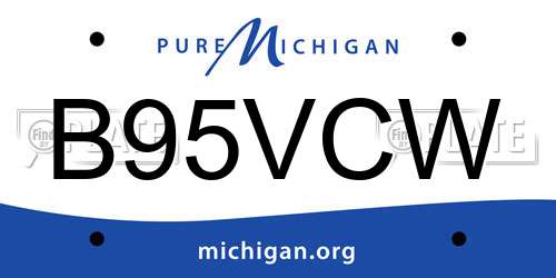 B95VCW Michigan License Plate
