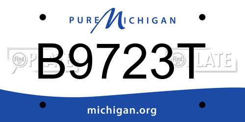 B9723T Michigan License Plate