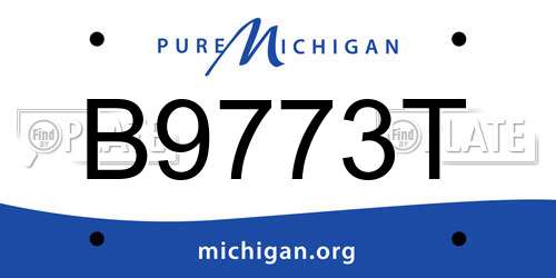 B9773T Michigan License Plate