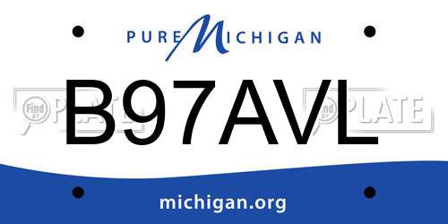 B97AVL Michigan License Plate