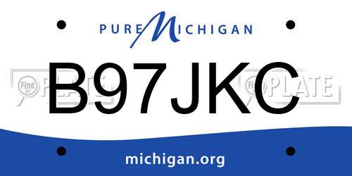 B97JKC Michigan License Plate